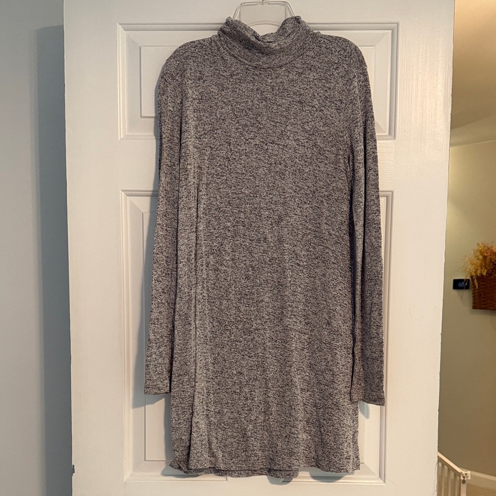 Forever 21 Heather Gray Long-Sleeve Turtleneck Dress